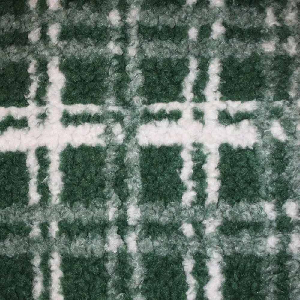 ZARA Women's Combination Plaid Fleece/ Teddy Oversized Jacket Green Size S